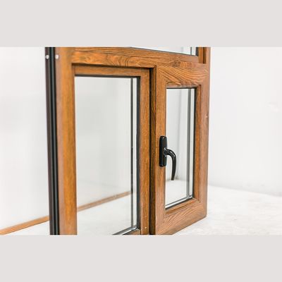 스윙 오픈 스타일 클래식 스타일 목재 알루미늄 캐시먼트 UPVC 프레임 유리 창문