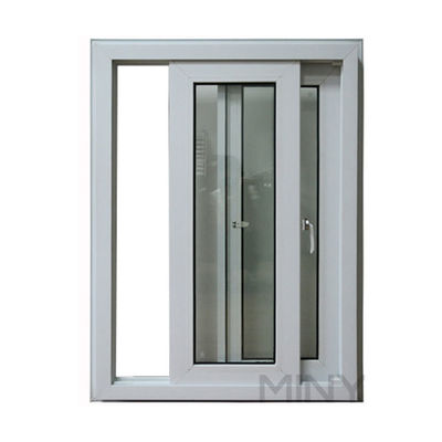 UPVC PVC 쌍 유리 슬라이딩 창문 및 유리섬유 스크린 넷 재료
