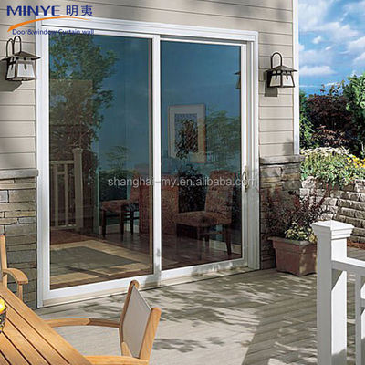 현대 디자인 외관 방수 UPVC PVC 프랑스 슬라이딩 유리 밸라 뜰 문