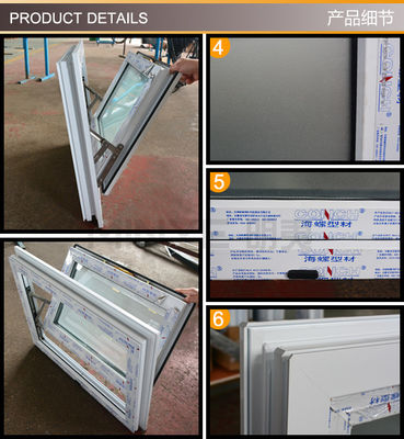 스윙 오픈 일반 PVC 프로필 색상 사용자 정의 UPVC/PVC 수평 회전 단일 매달린 창문
