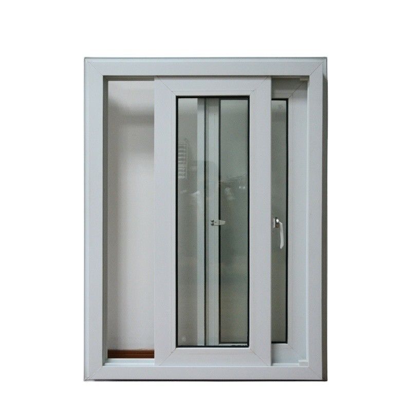 풍수 방지 기능 에너지 절약 장점으로 UPVC 수직 유리 쌍 슬라이딩 유리